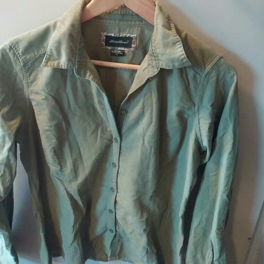 Eddie Bauer soft corduroy like cotton button down